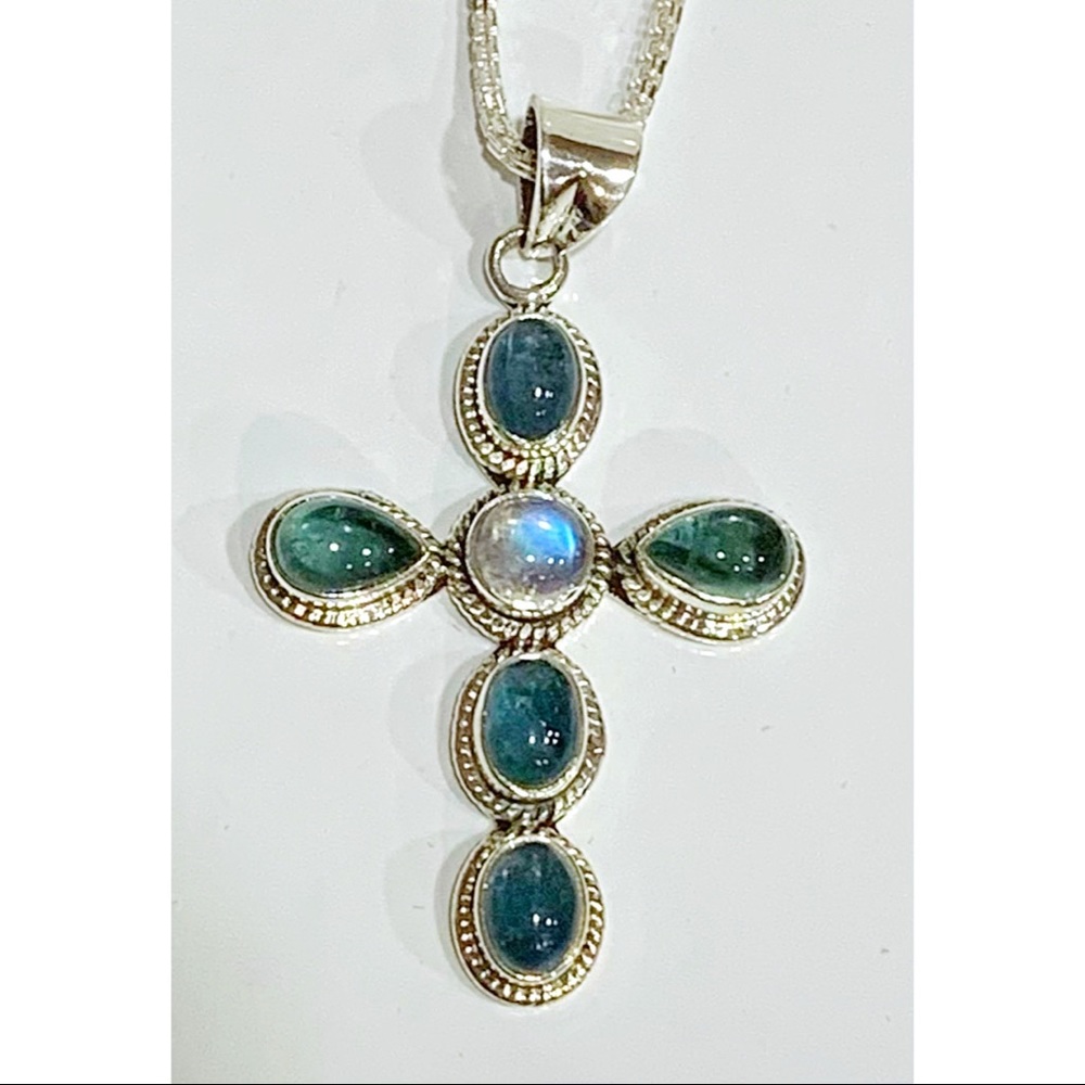 Nicky Butler Sterling 925 Cross Pendant & Chain